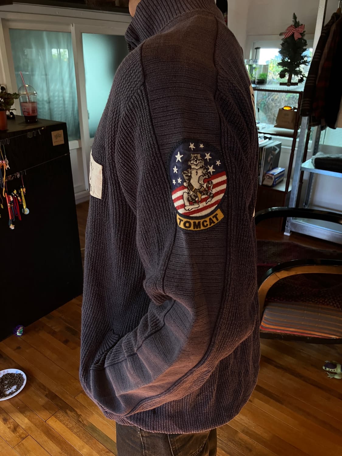 [vintage]90-00s Avirax 니트 집업 상품이미지1