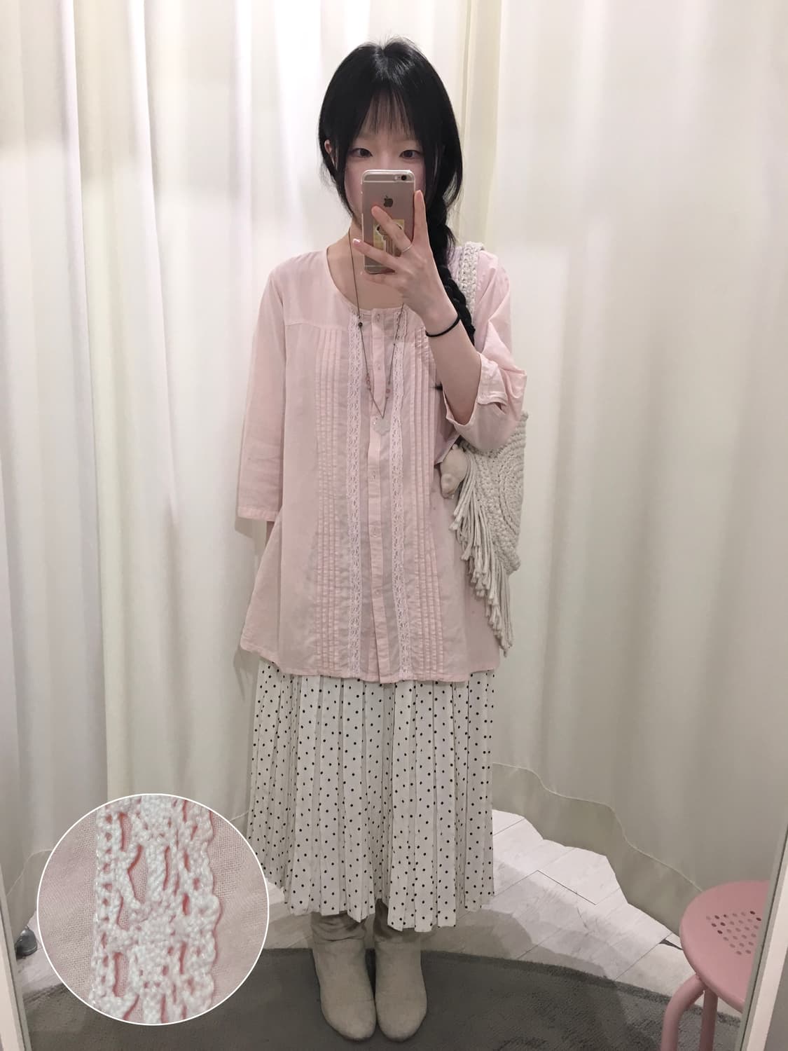 Soft Pink Pintuck Blouse 상품이미지1