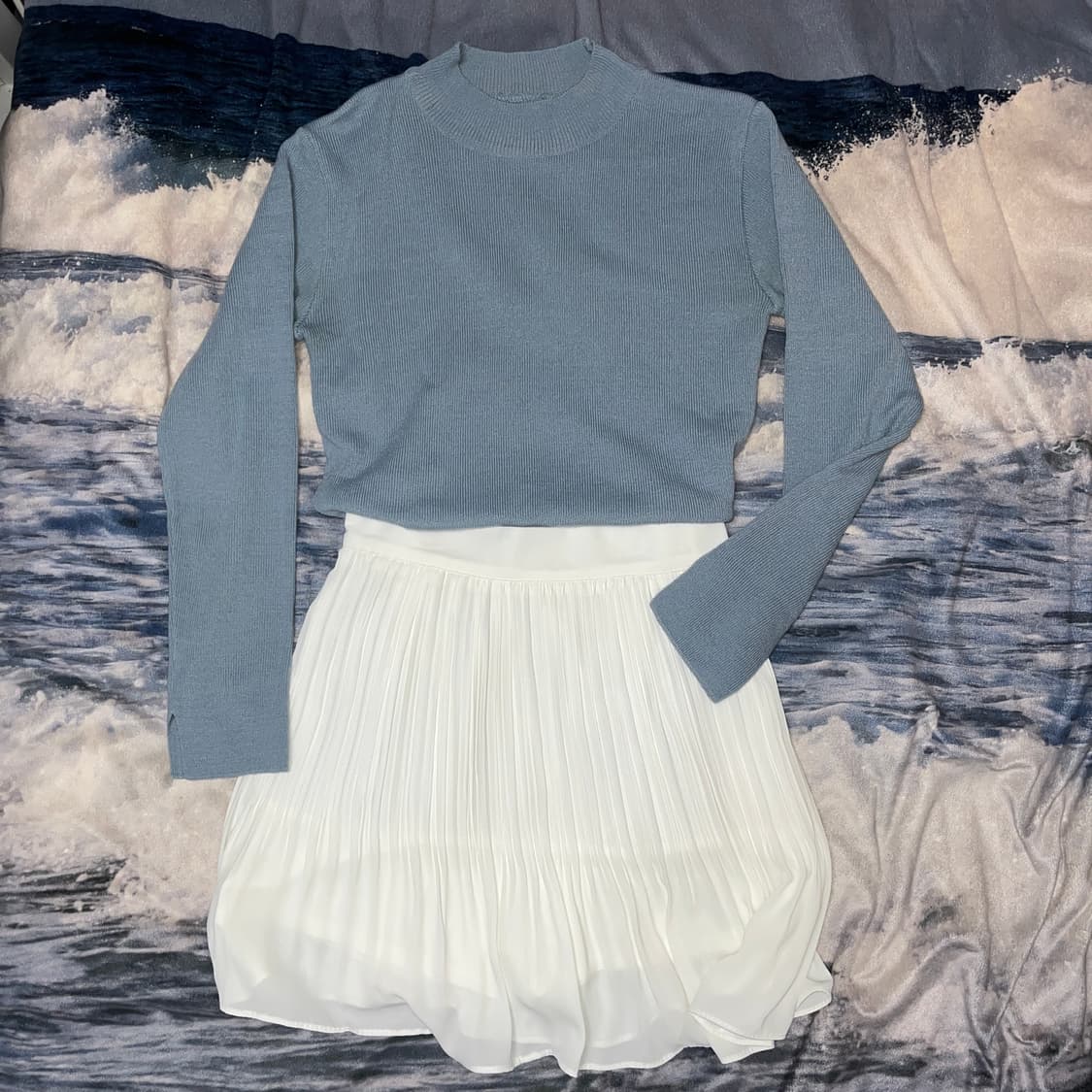 Vintage Skyblue Half-neck Knit 상품이미지1