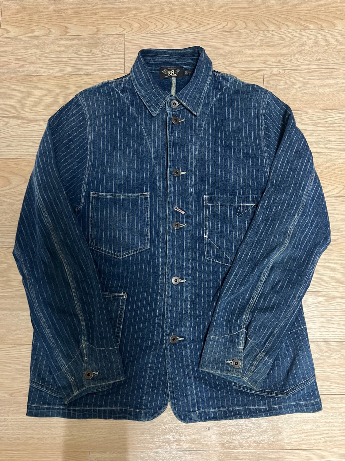 RRL 더블알엘 인디고 스트라이프 저지 커버올 자켓  상품이미지1