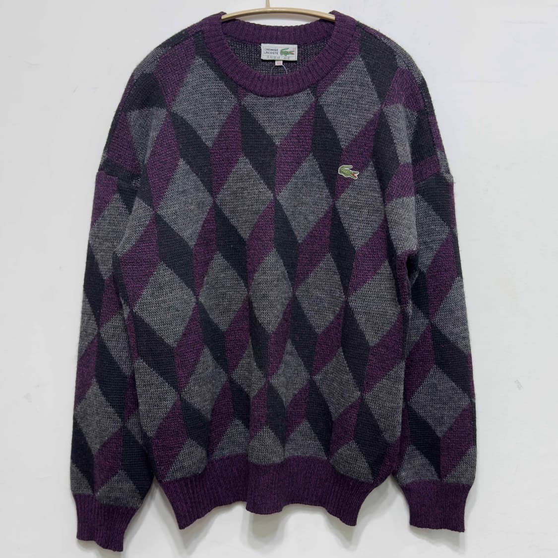 서광 라코스테 아가일 울 니트 상품이미지1