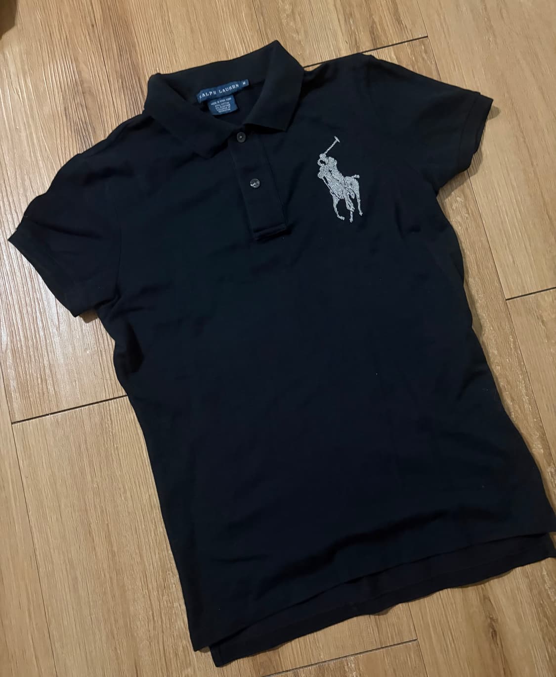 폴로 빅포니 큐빅 비즈 카라티 블랙 상품이미지1