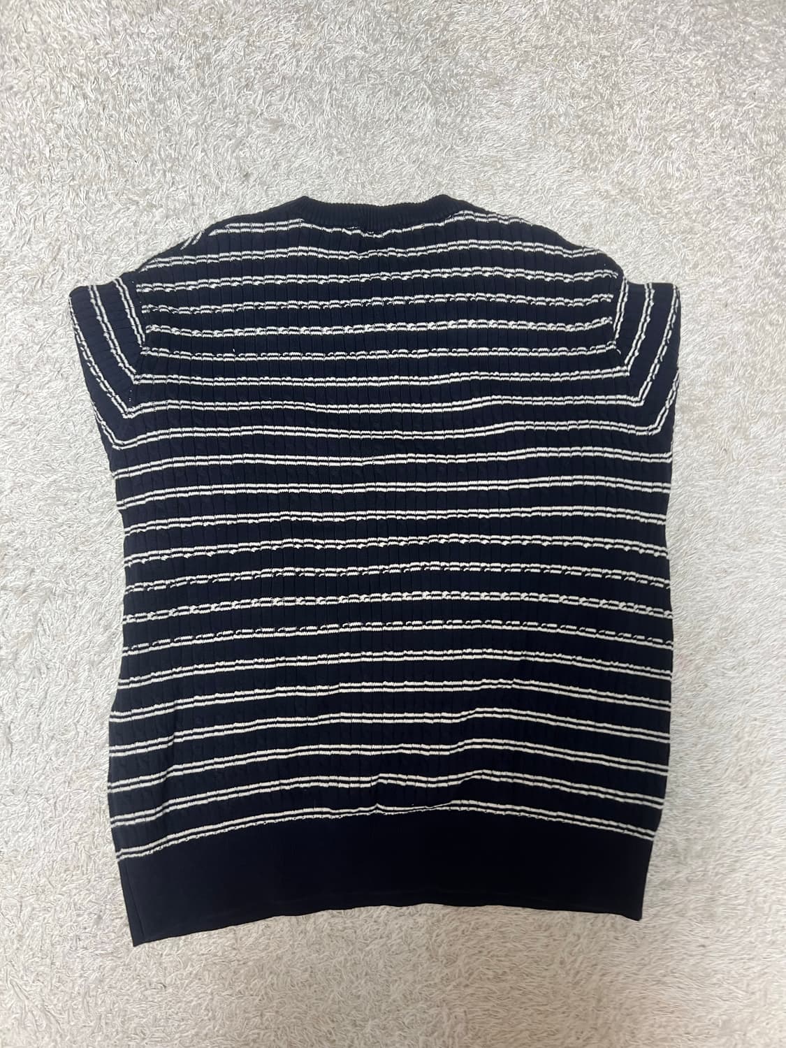 [50] 포커페이스 케이블 스트라이프 헨리넥 네이비 상품이미지3