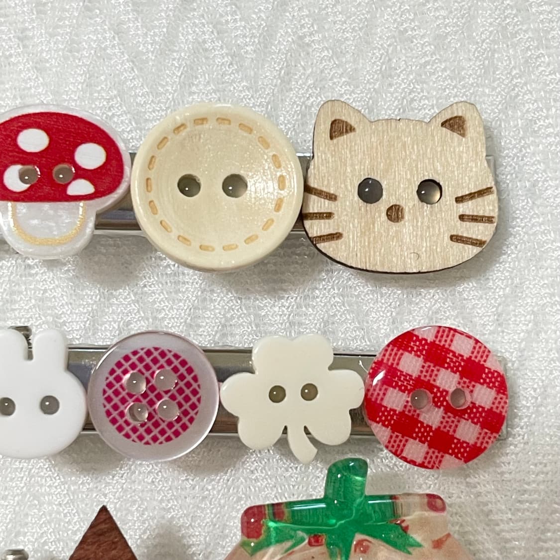 숲속 단추 친구들 헤어핀 3종 세트 상품이미지2