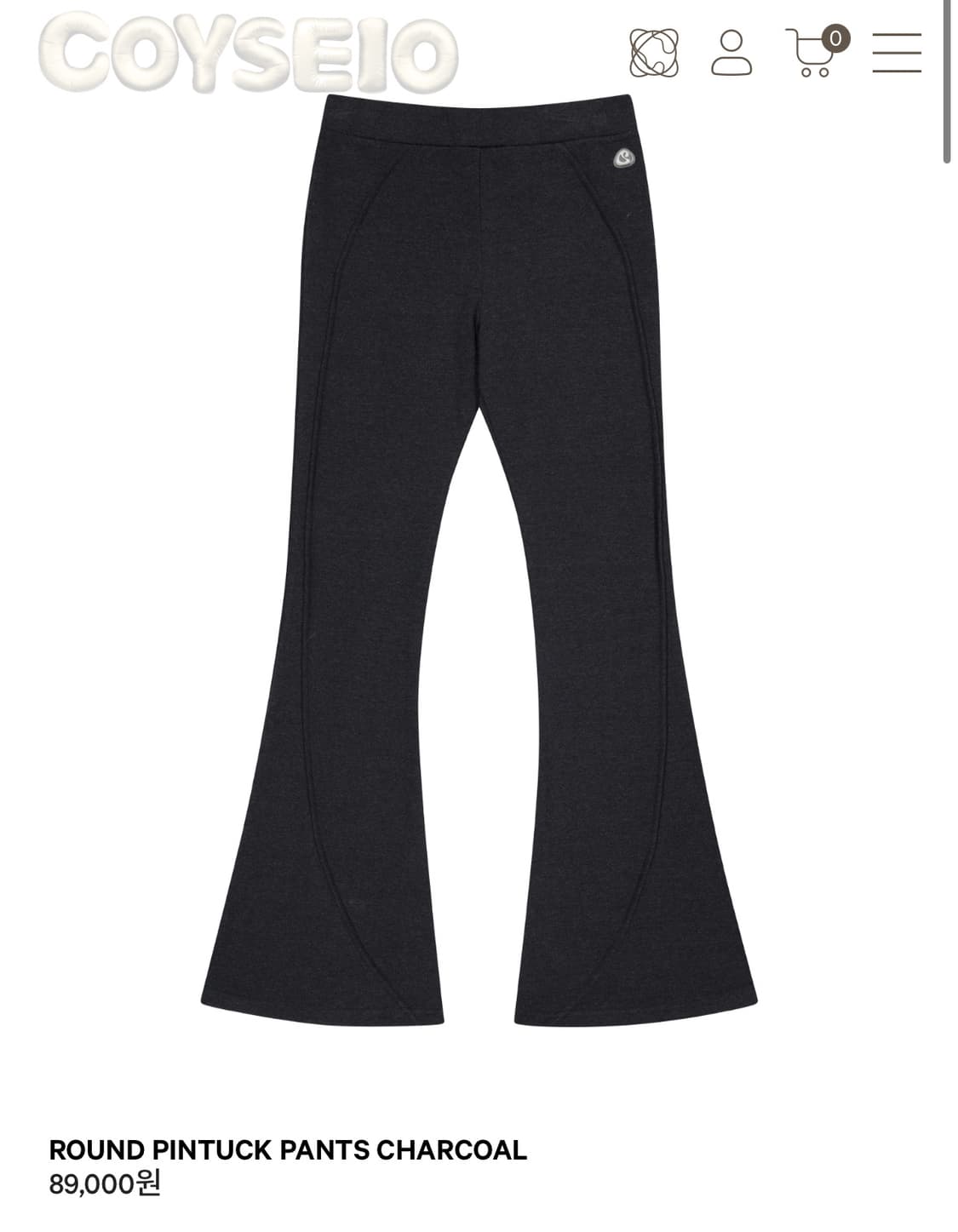 코이세이오 라운드 핀턱 팬츠 차콜 상품이미지1
