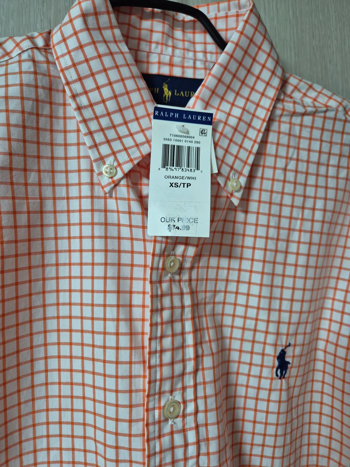 (새제품) 폴로 랄프로렌 깅엄 체크 셔츠 XS  (90) 상품이미지2