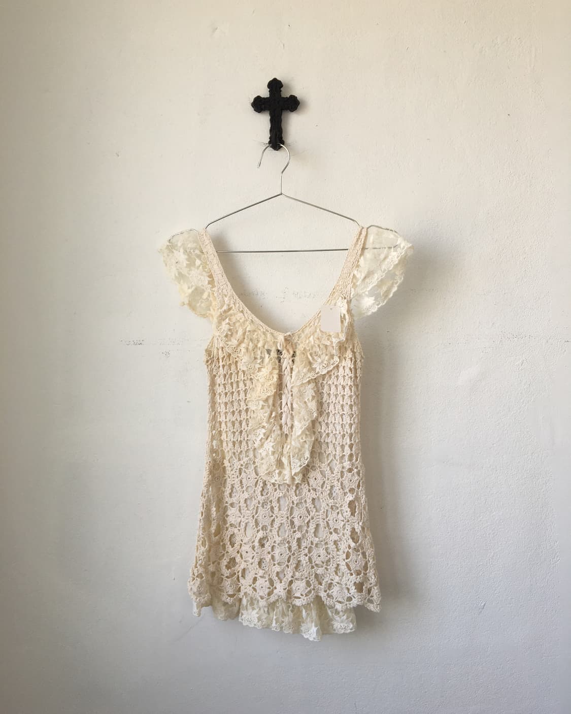 Lace trimming crochet sleeveless 상품이미지2