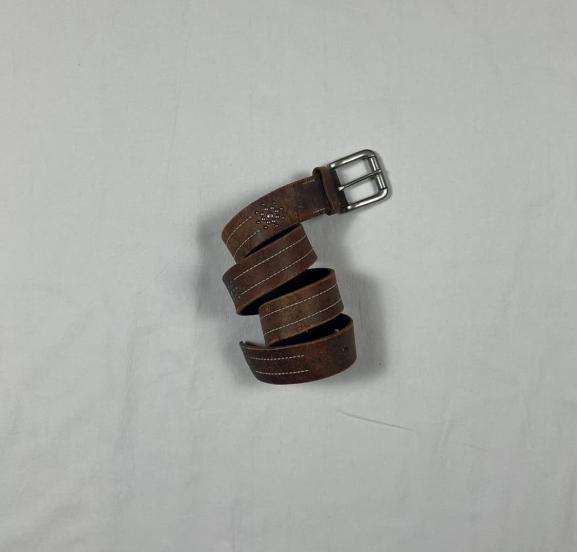 빈티지 스터드 레더 가죽 벨트 상품이미지1