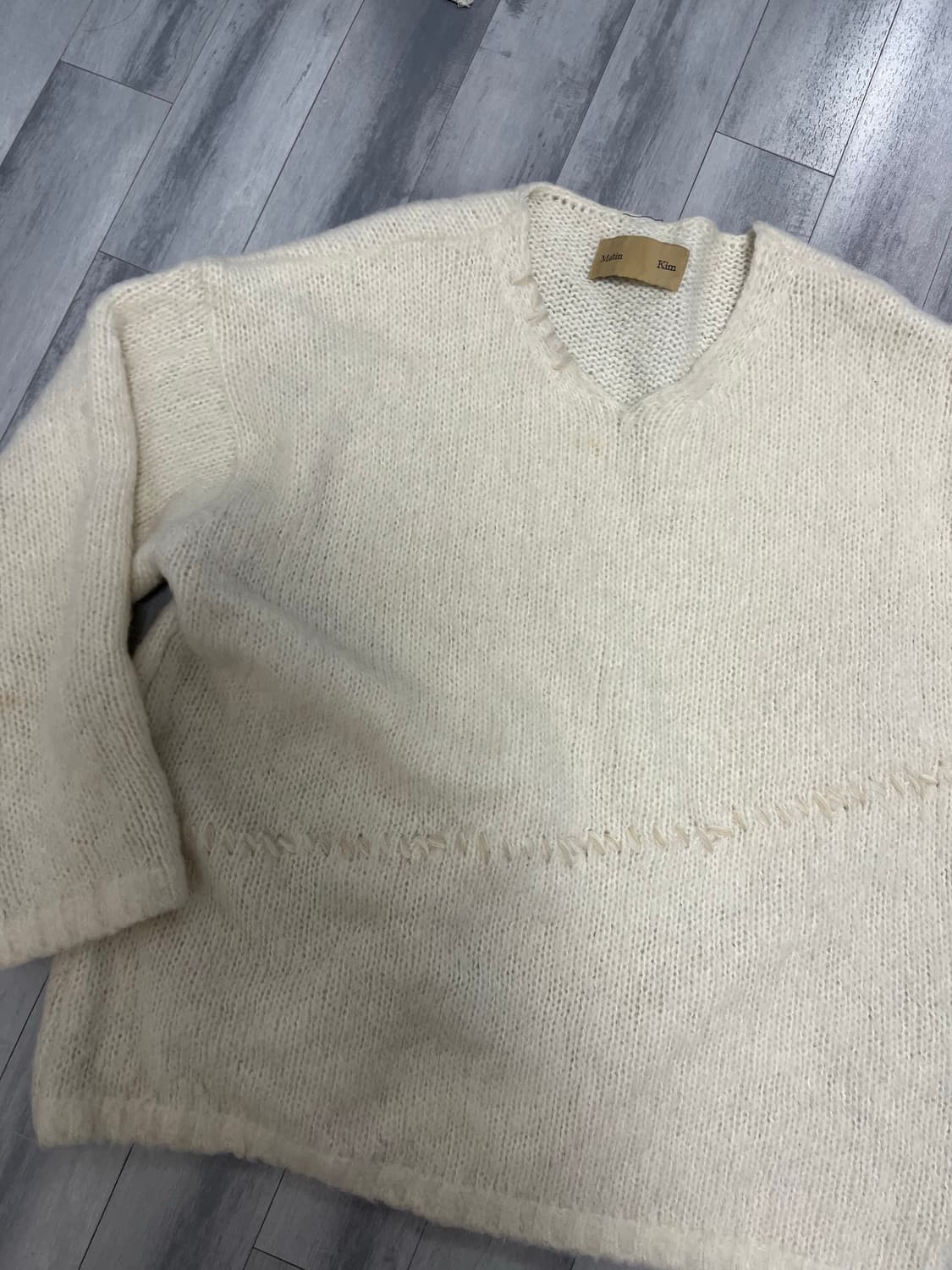 마뗑킴 스티치 오버핏 풀오버니트 상품이미지3