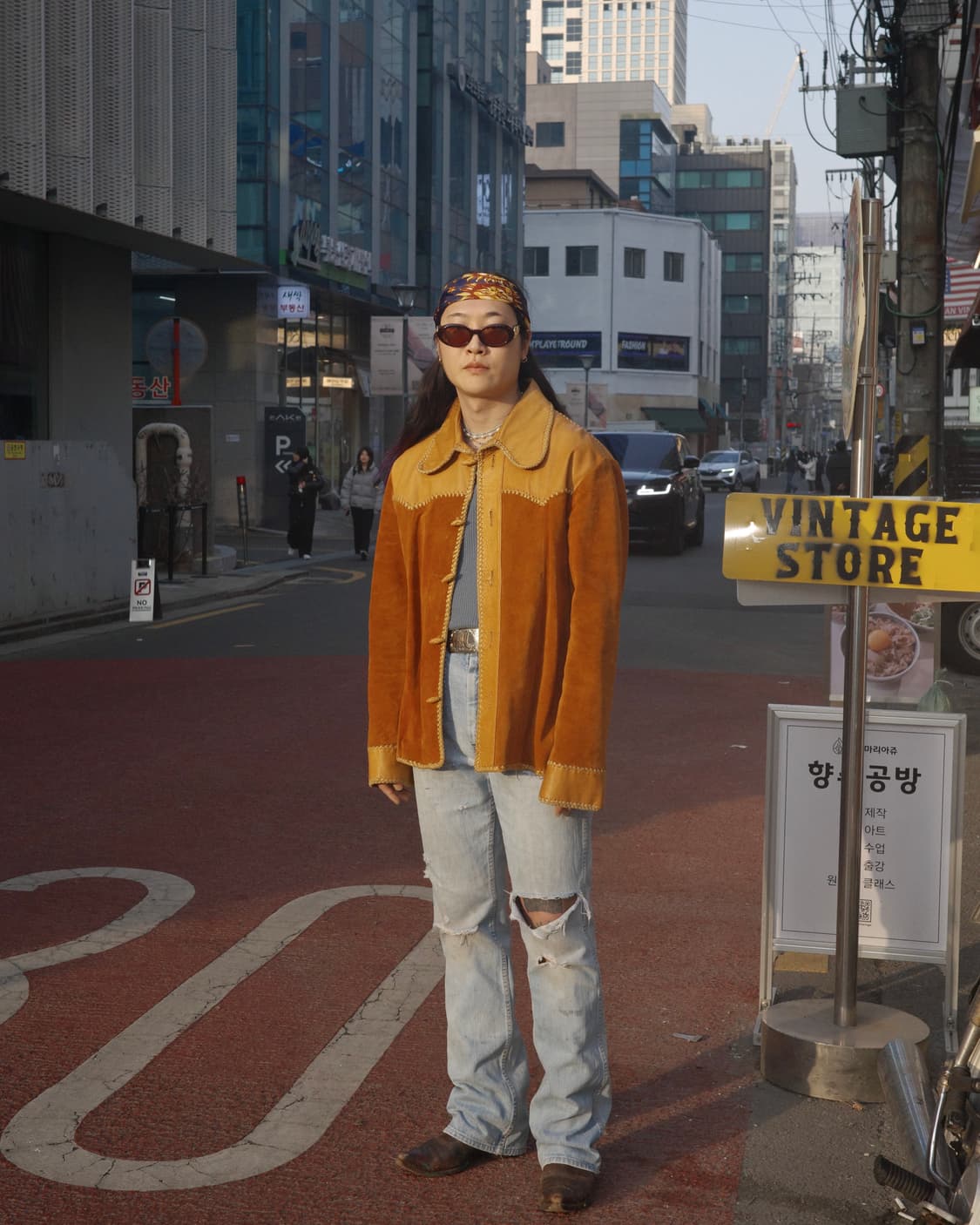 70‘s Wrangler 디스트레스드 데님 플레어 팬츠 상품이미지8