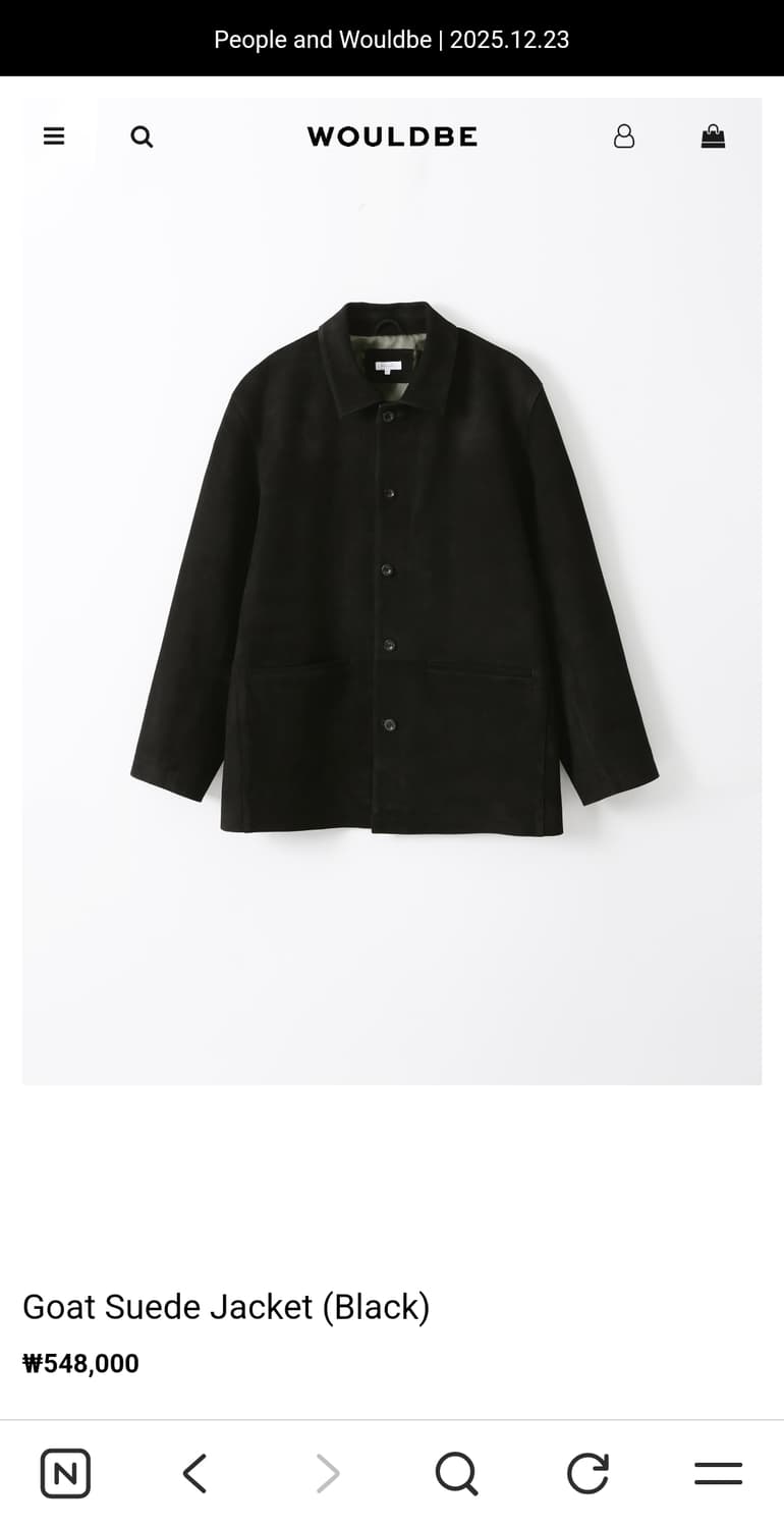 [3]우드비 고트 스웨이드 자켓 블랙 상품이미지1
