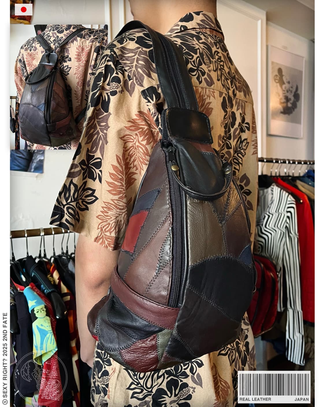 Real Lamb Leather Patchwork 3-Way Bag 상품이미지1