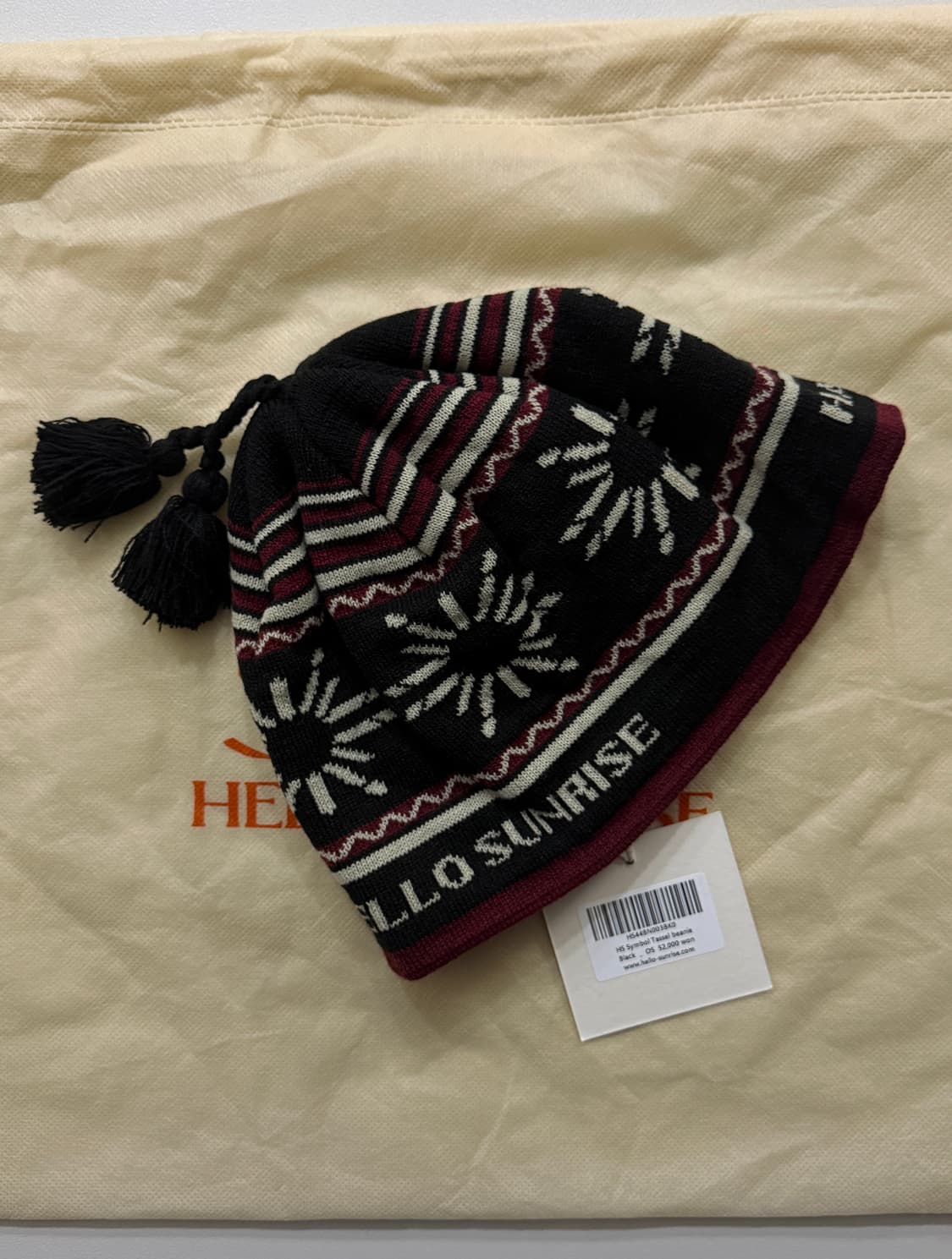 헬로선라이즈 비니(HS Symbol Tassel beanie_Black) 상품이미지1