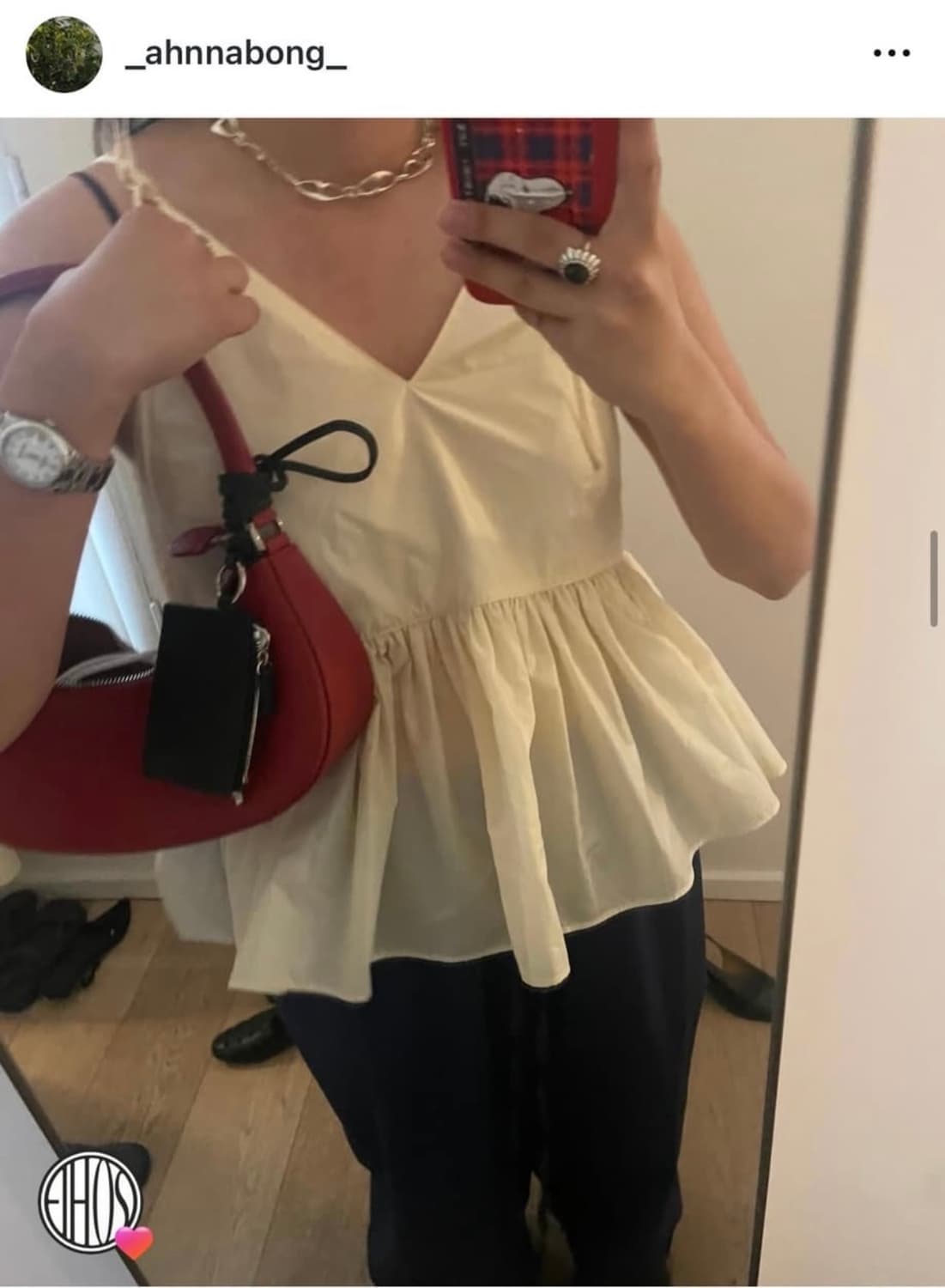 [새상품] 에토스 ETHOS 보트백 BOAT BAG - 레드 상품이미지4