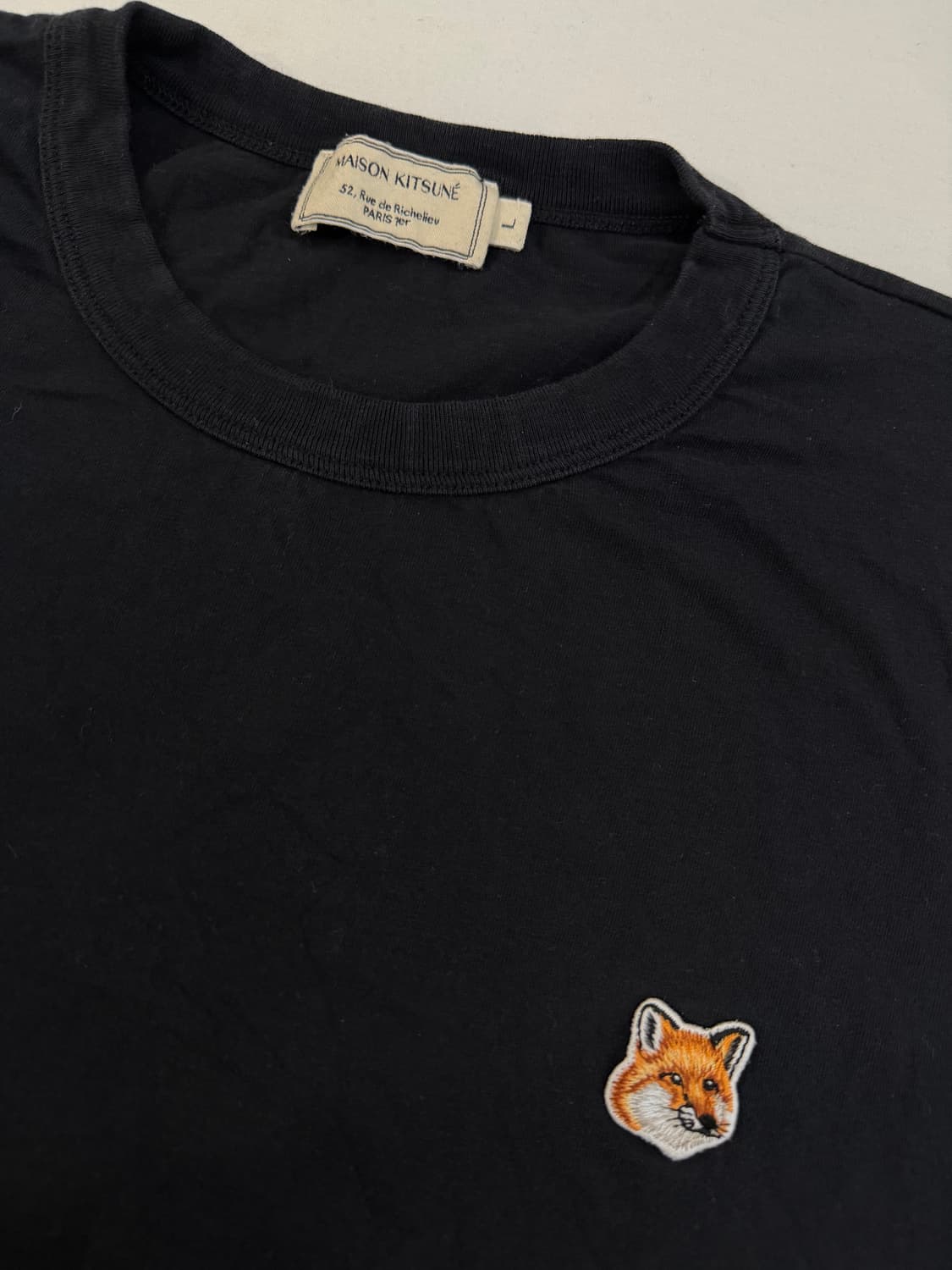 백화점판) 메종키츠네 폭스헤드 반팔 티셔츠 블랙 상품이미지2