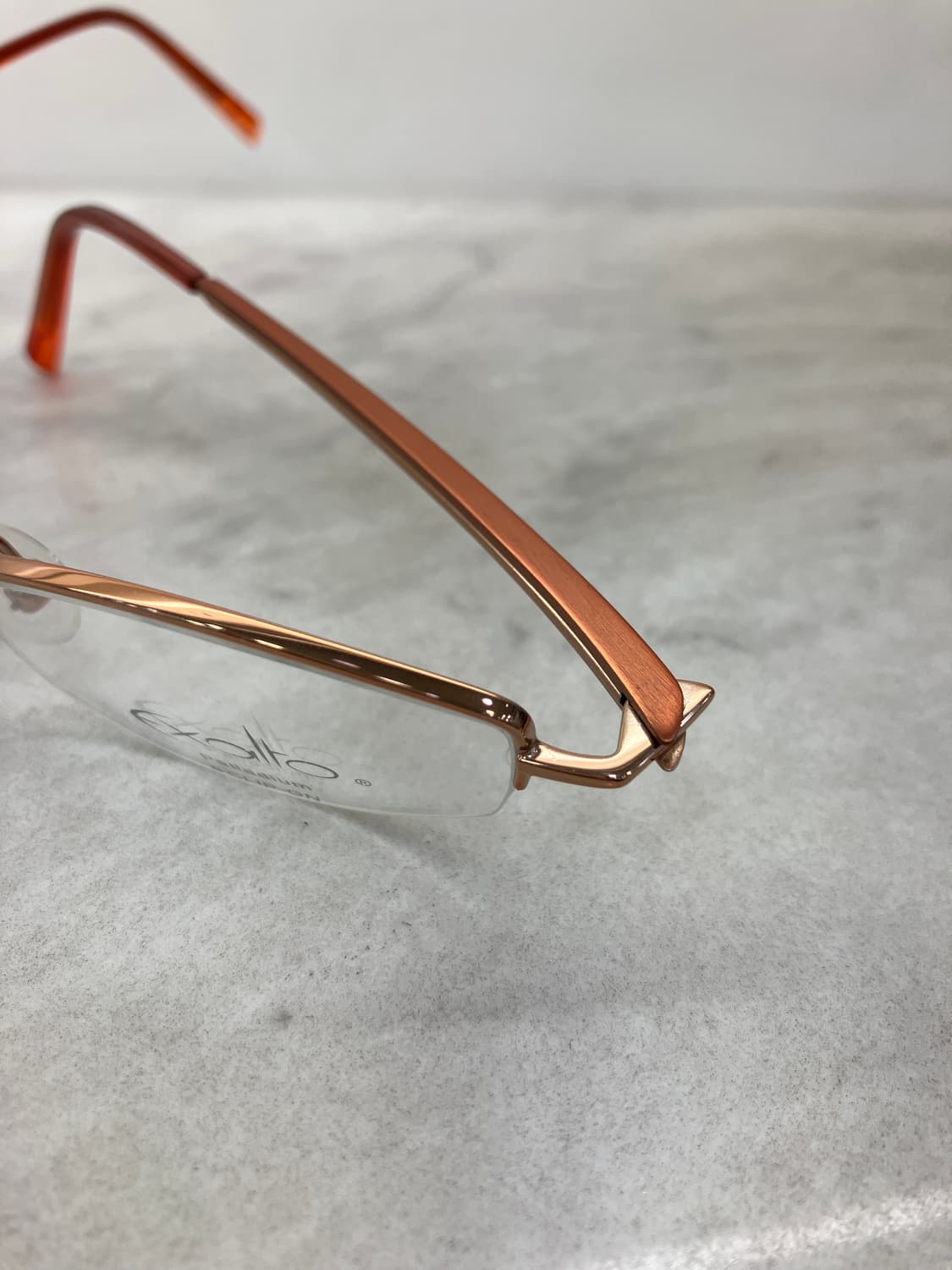 B46 엑살토 Exalto 엔틱 골드 오렌지 반무테 메탈테 안경 상품이미지7