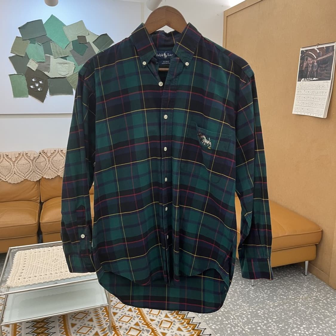 폴로 랄프로렌 컨트리 블레이크 도그패치 타탄체크 셔츠 90 C10702 상품이미지3