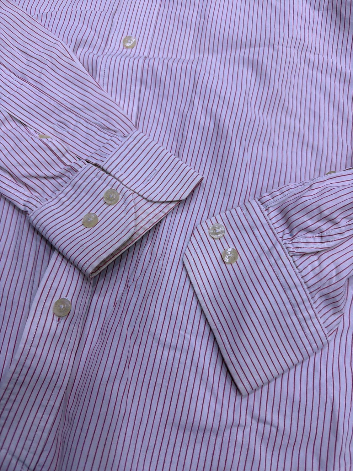 폴로 랄프로렌 커스텀핏 핀 스트라이프 셔츠 남방 핑크 M 상품이미지4