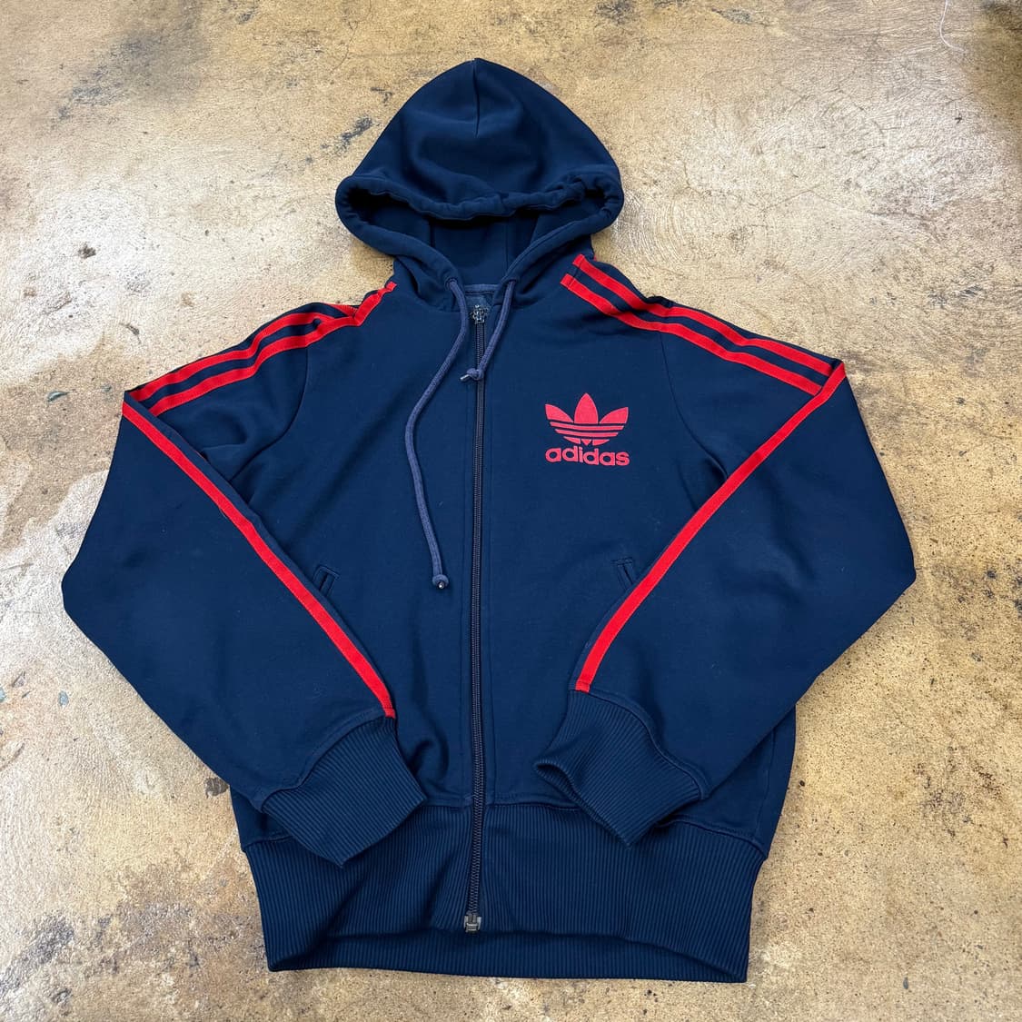 아디다스 네이비 레드 후플 져지 후드집업 90 상품이미지2