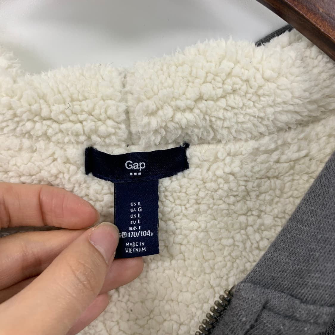 GAP 갭 그레이 양털 후드집업 상품이미지6