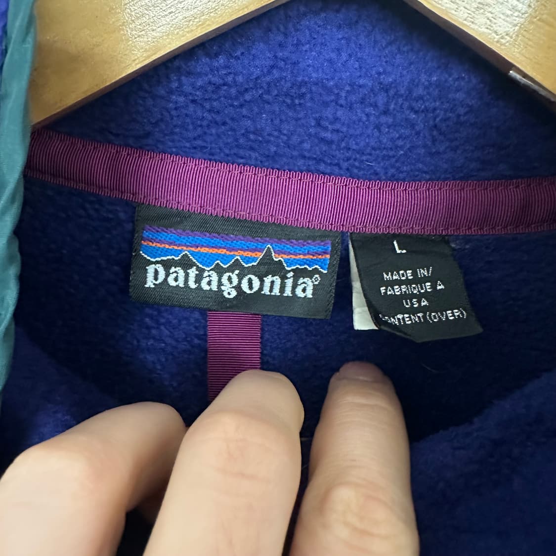 90‘s 파타고니아 신칠라 스냅티 ’퍼플/그린‘ 상품이미지5