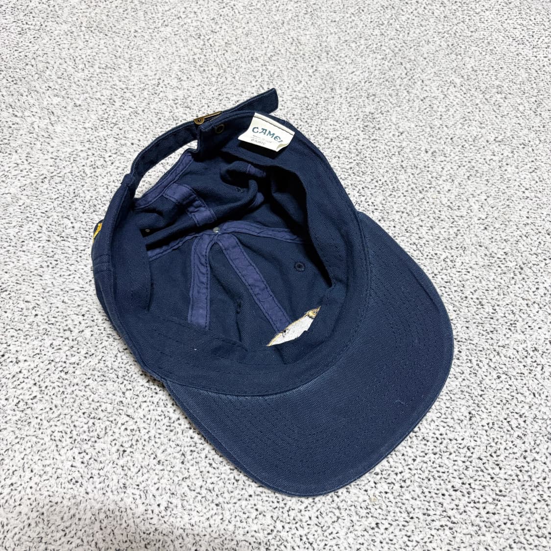 90s 빈티지 카멜 시거렛 네이비 로고 스트랩 캡 상품이미지5