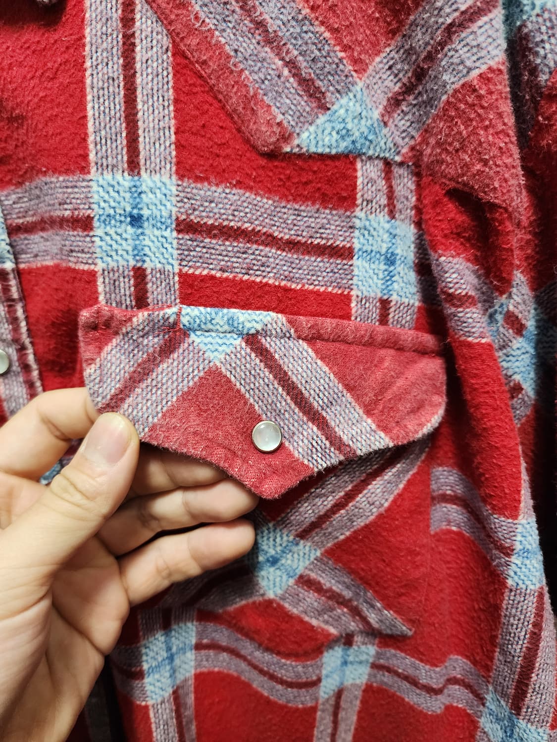 80s 빈티지 이글 크레스트 플란넬 버튼다운 셔츠 상품이미지3