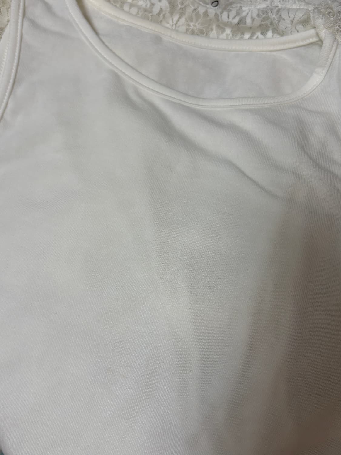 파르티멘토우먼 레이스 후디 숏 슬리브 티_화이트 상품이미지2