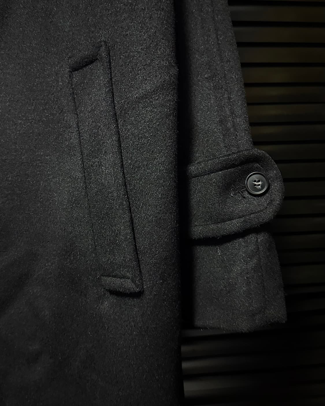 드로우핏 우먼 발마칸 캐시미어 울 롱 코트 블랙 검정 S 90 하이넥 상품이미지7