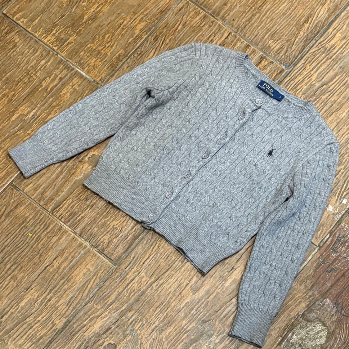 [HI] Polo 폴로 케이블 니트 가디건 그레이 상품이미지4