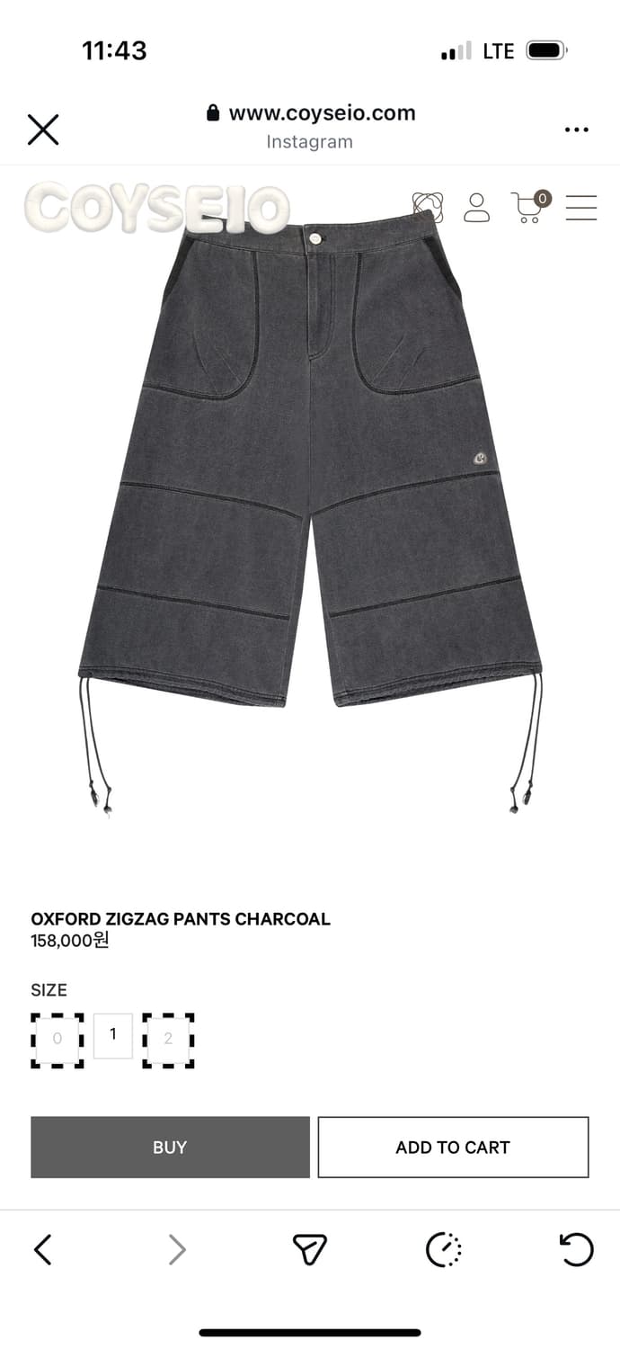 코이세이오 옥스포드 지그재그 팬츠 0사이즈 상품이미지1