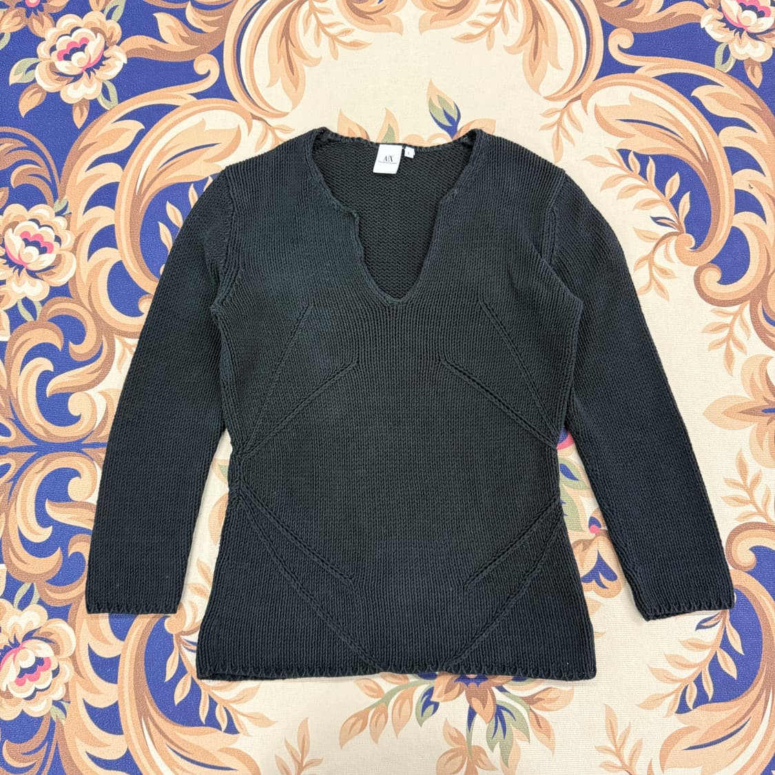 (우먼즈L)아르마이 익스체인지 A/X 브이넥니트(블랙) 상품이미지1