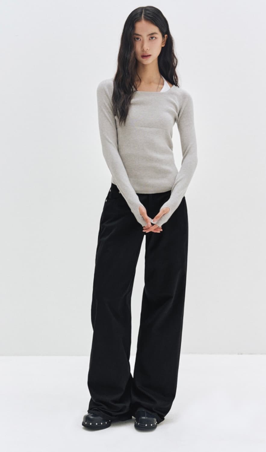 데케트 우먼 시그니처 로우라이즈 와이드 진스 데님 상품이미지1