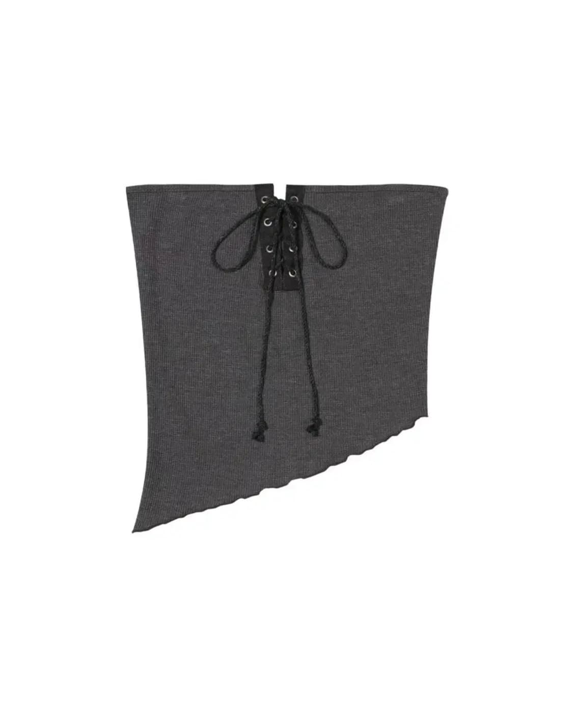 보헤미안서울 아일렛 와플 튜브탑 차콜 상품이미지1