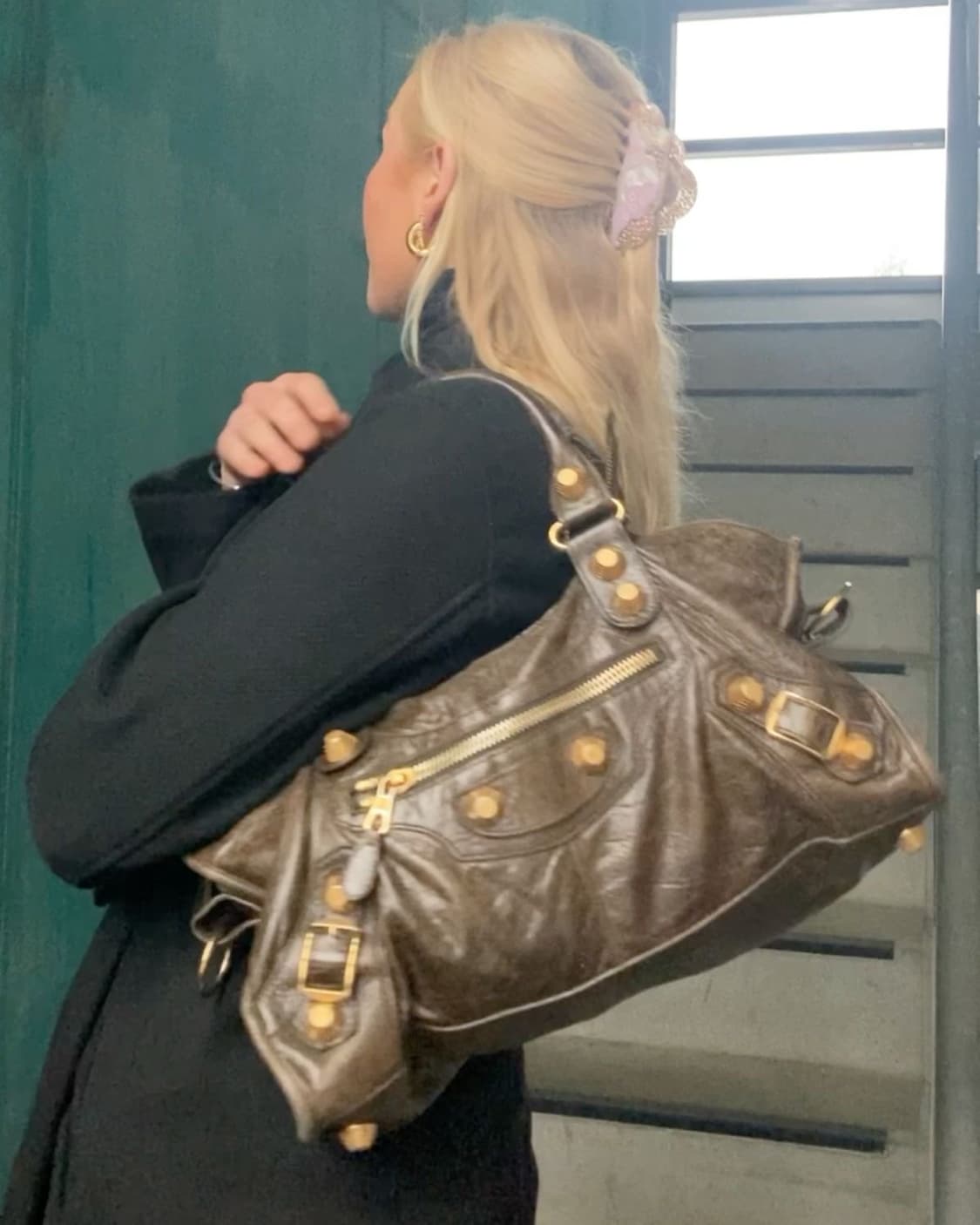 발렌시아가 클래식 모터백 엔틱브라운 상품이미지6