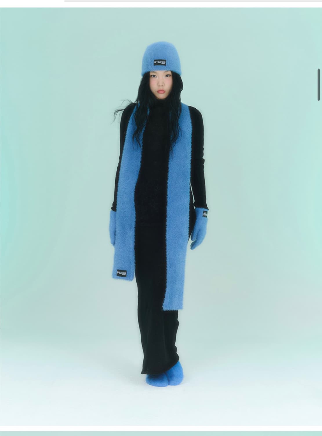 하우스포그 베이직 로고 머플러 블루 새상품 (59000원)  상품이미지2