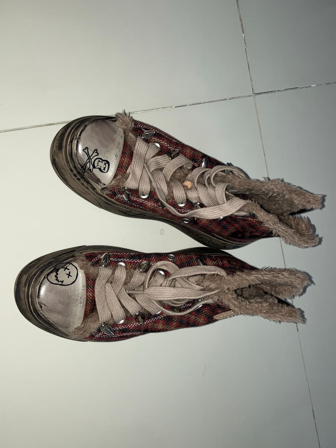 R13 레드 커트 하이탑 스니커즈 245 상품이미지4