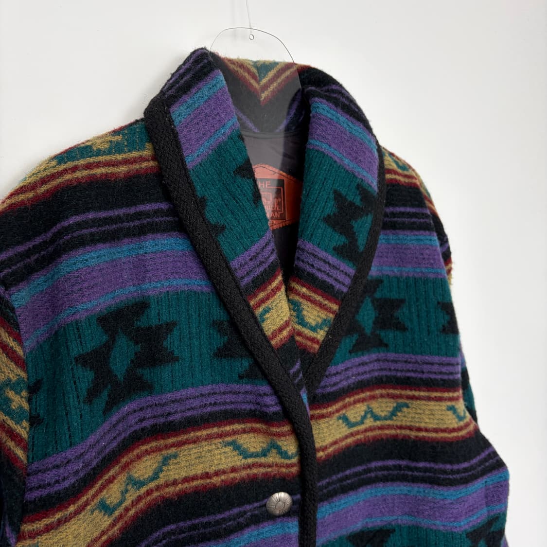 90s 울리치 나바호 노르딕 패턴 숄카라 울 자켓 상품이미지2