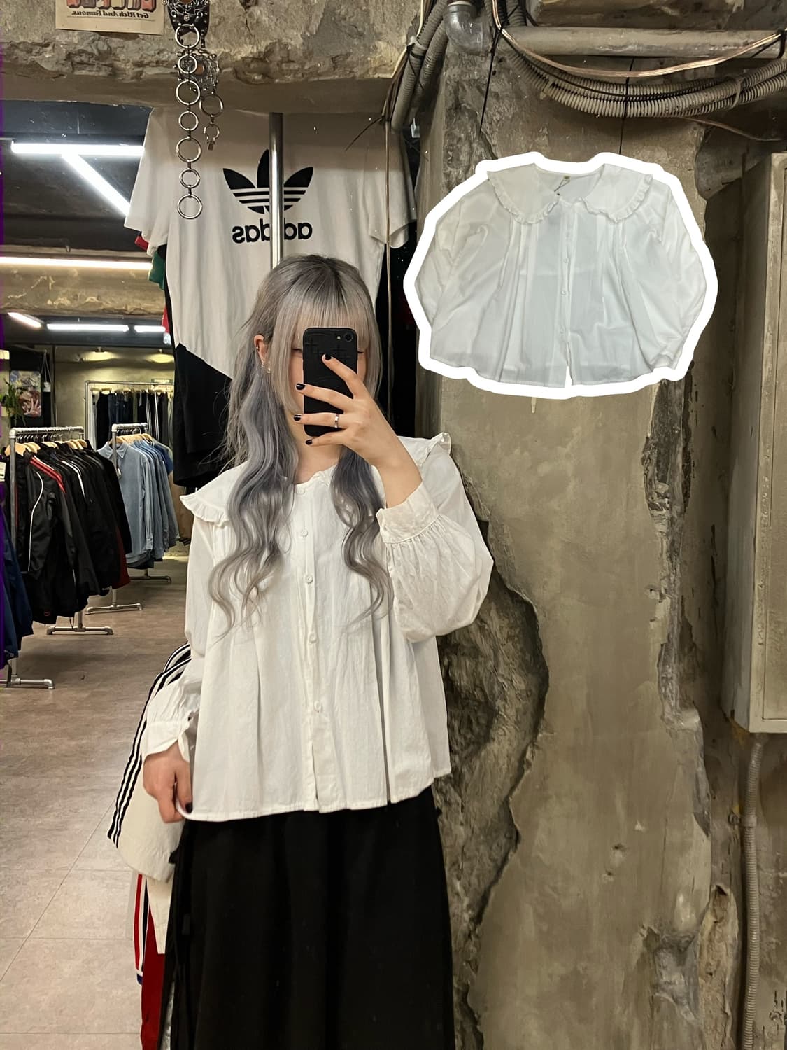 빈티지 레이스카라 블라우스 화이트   #csz2610 상품이미지1