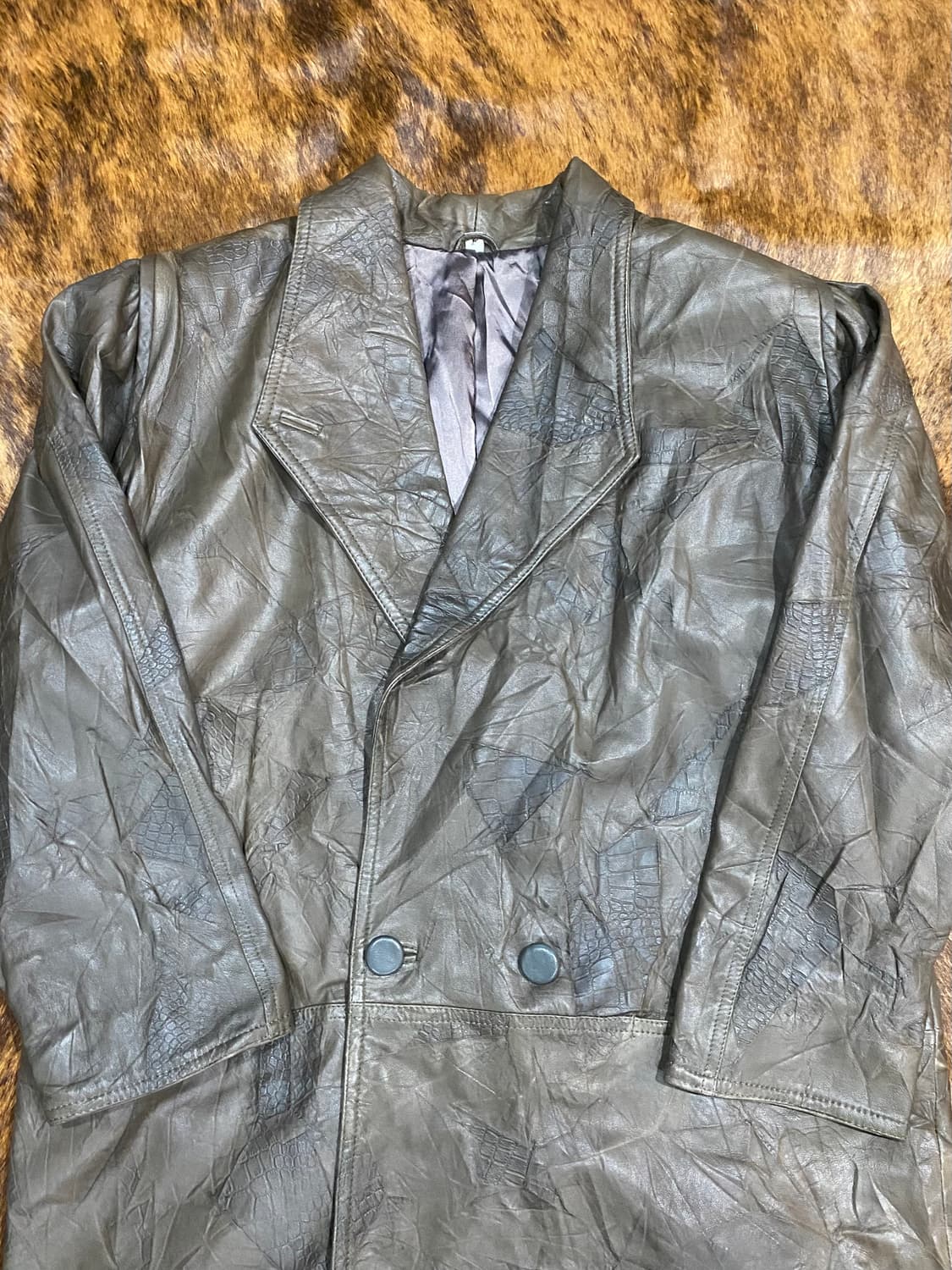 VTG leather double jacket 상품이미지4
