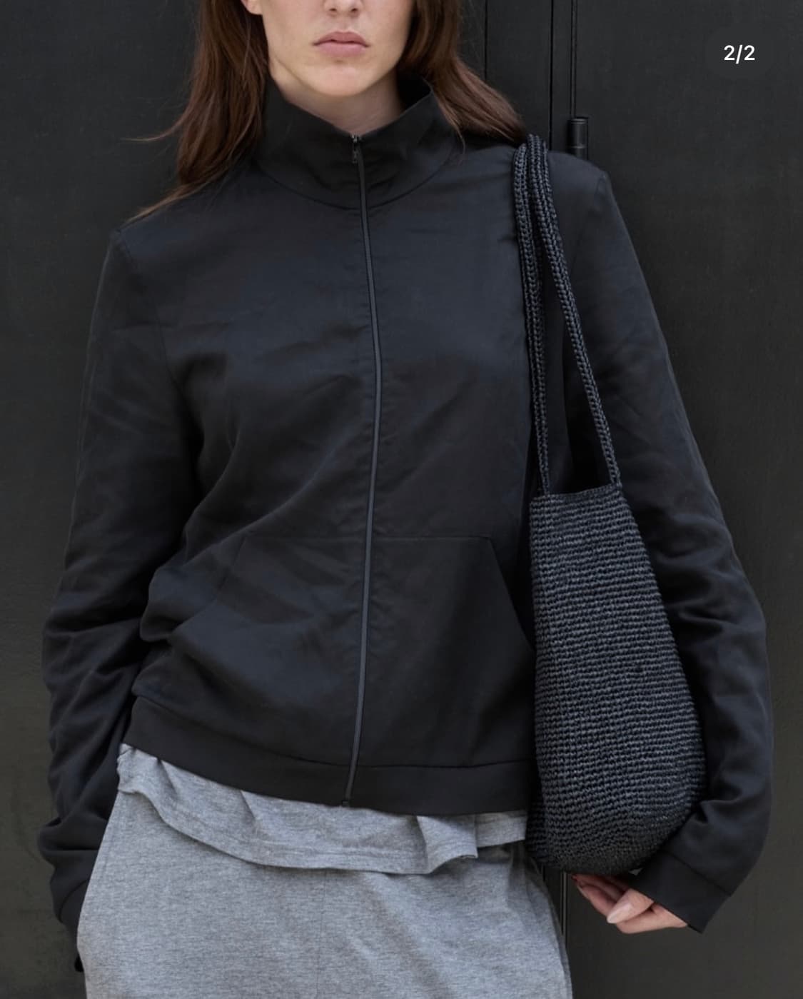 머듈 넥 집업 블랙 1사이즈 상품이미지1