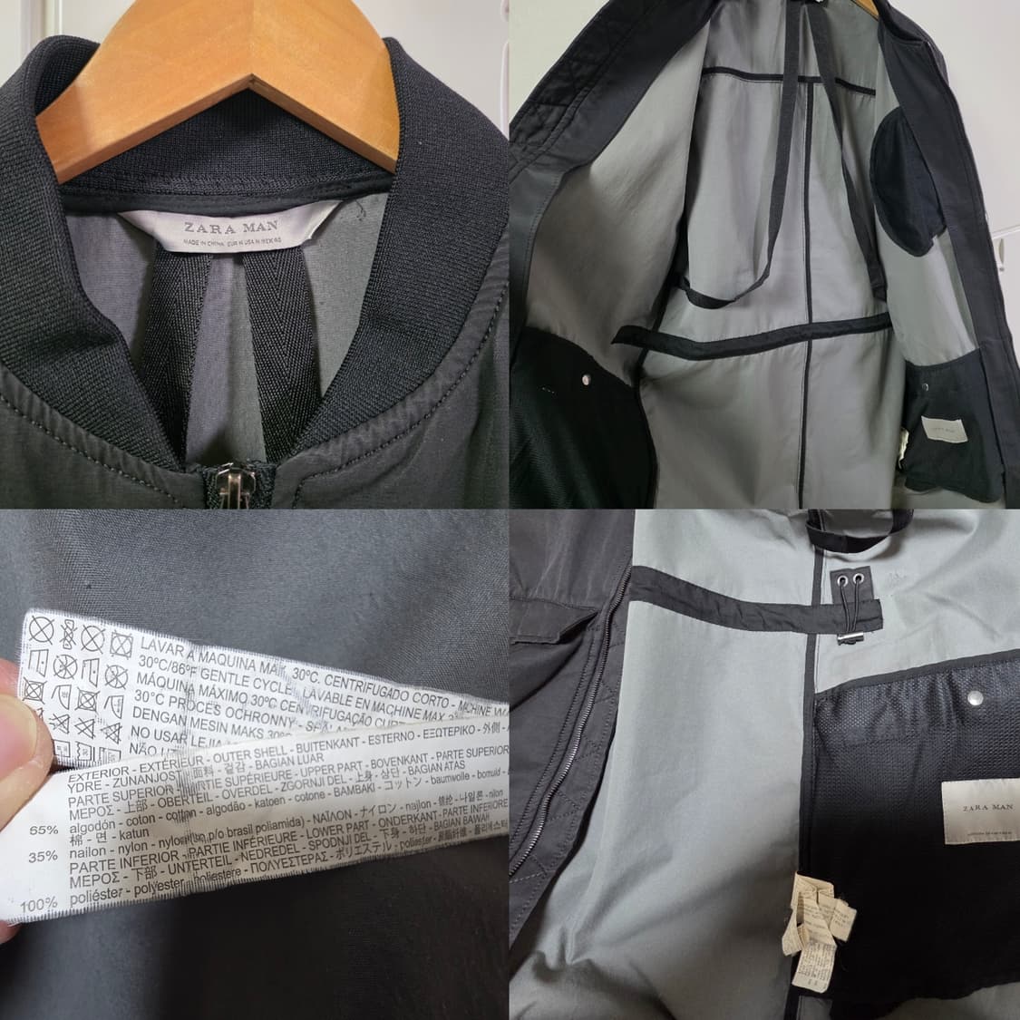 자라 피쉬테일 파카 재킷 블랙 언발 롱자켓 남성 M
 상품이미지10