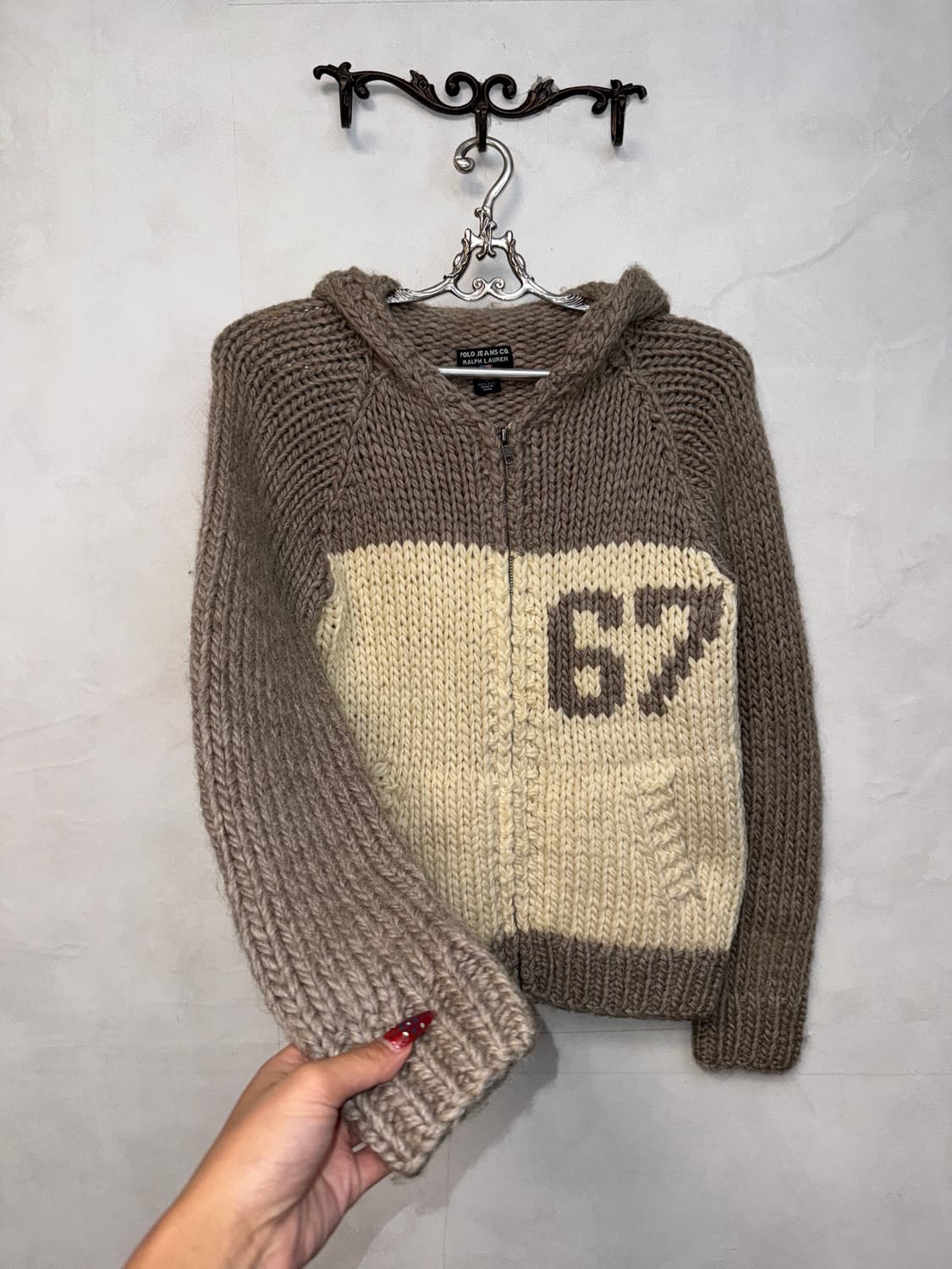 Polo Ralph Lauren heavy wool knit 후드집업 상품이미지2