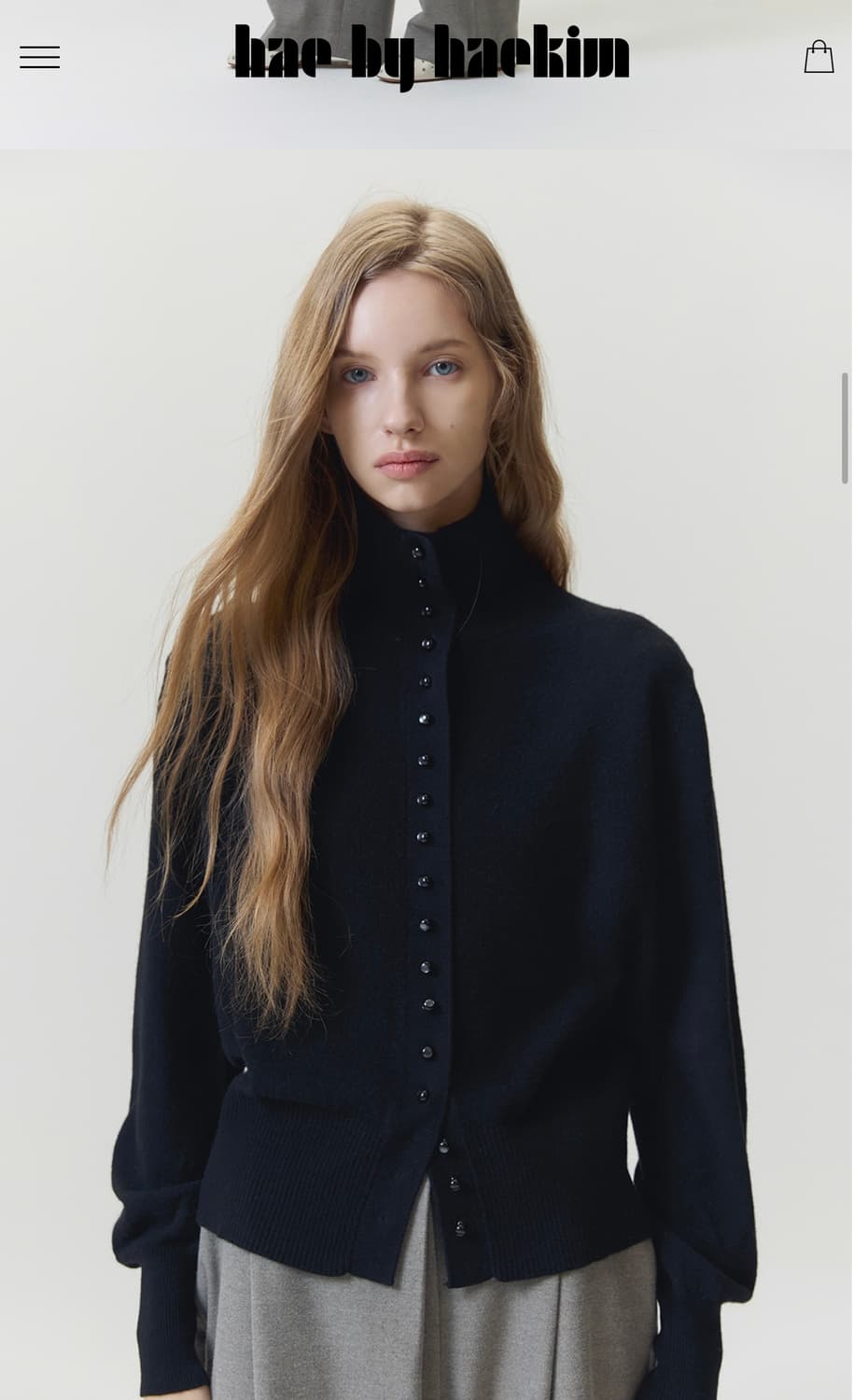 (25FW 새상품) 해바이해킴 버튼 업 니트 블랙 FREE 상품이미지1