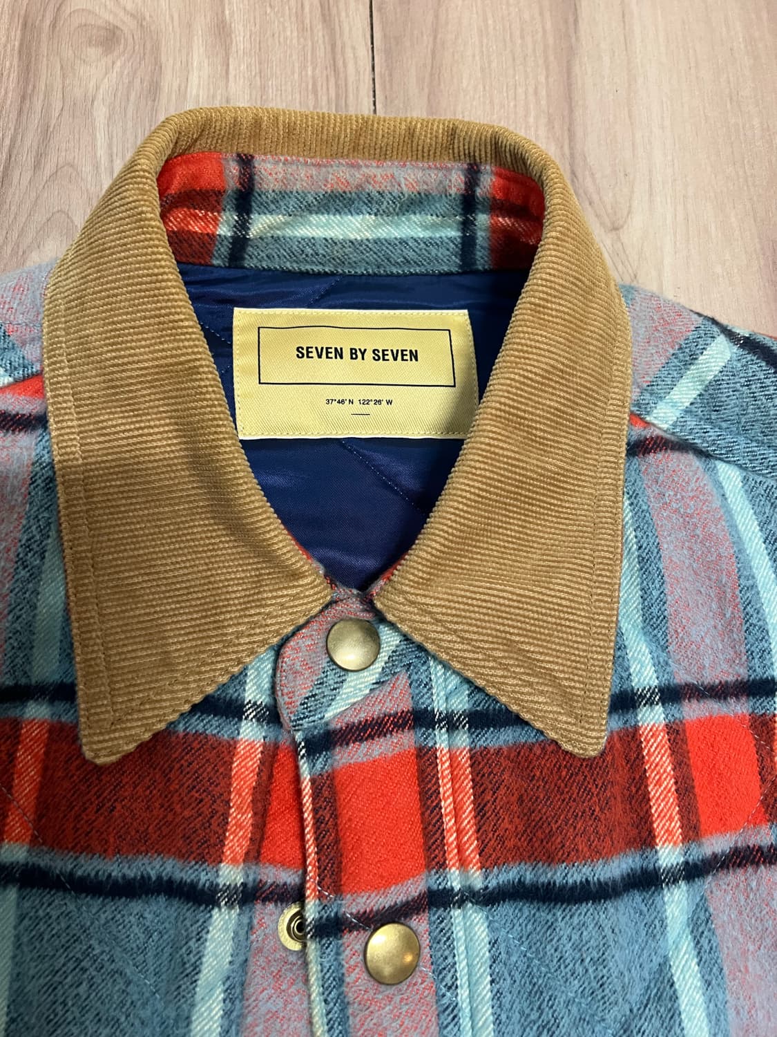 세븐바이세븐 체크 퀼리티드 자켓 L 상품이미지3