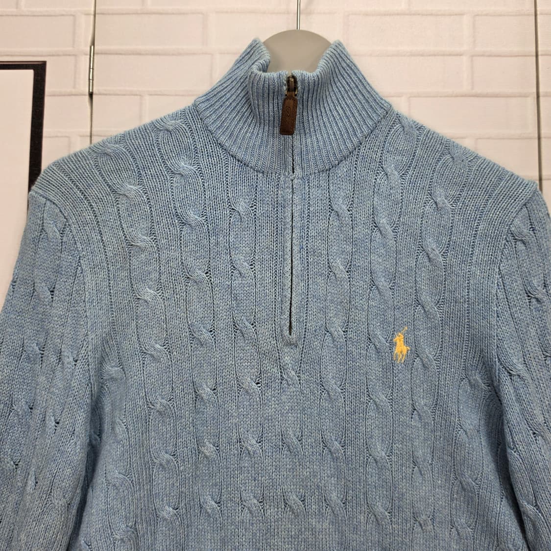 폴로랄프로렌 견100% 케이블 꽈배기 반집업 긴팔 스웨터 XS사이즈 상품이미지3