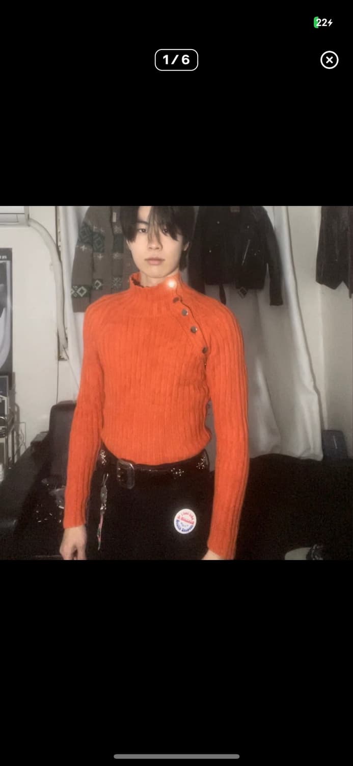 일본 빈티지 오렌지 니트 상품이미지1
