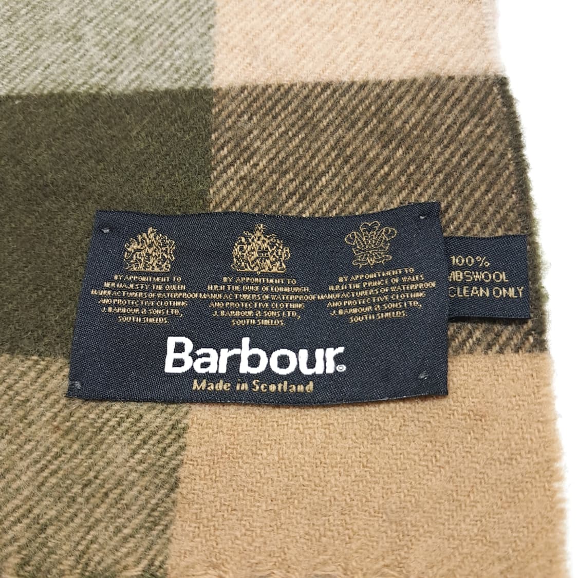 MX447 바버 스코틀랜드판 램스울 3로얄워런트 올리브 머플러 목도리 상품이미지4