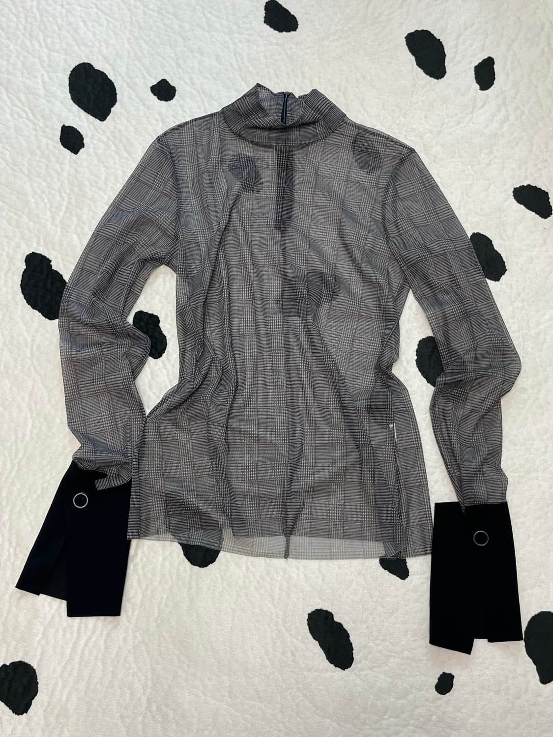 zara see-through check blouse 상품이미지1