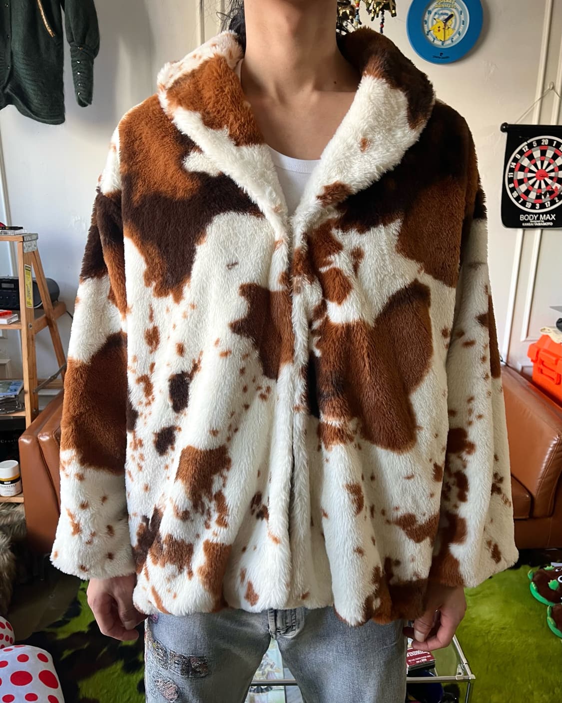 90-00s Latina Milk Cow Faux fur Coat 상품이미지3